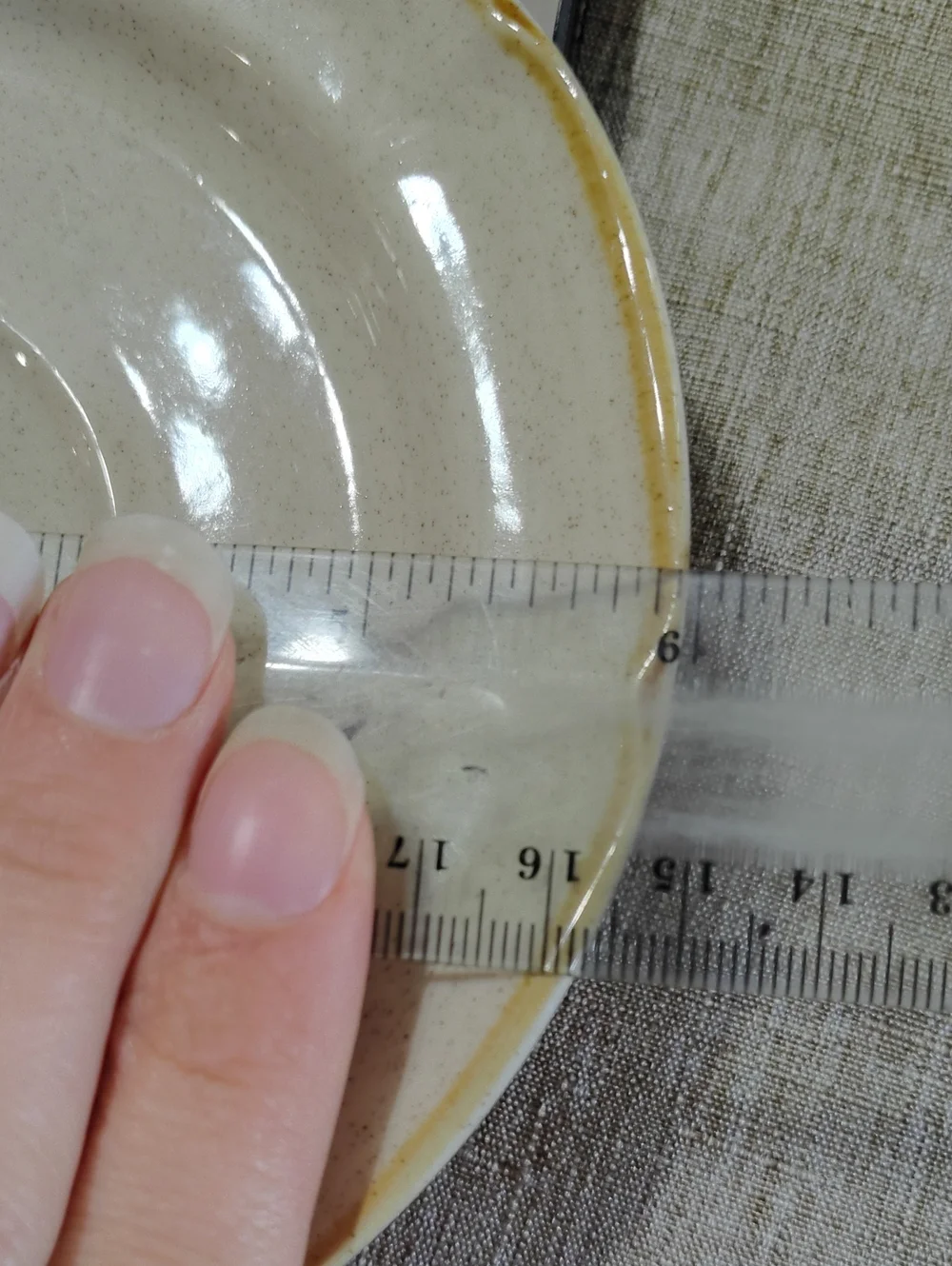 Hearthside Neutral Cream Saucer with Tan Rim